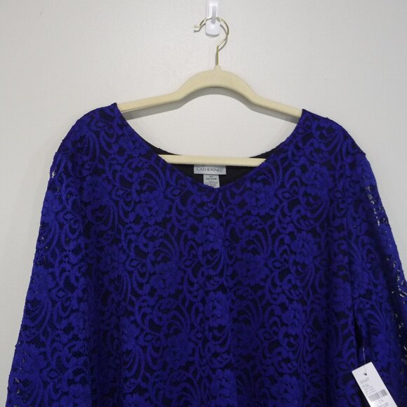 CATHERINES SIZE 2X ROYAL BLUE LACE TOP/TUNIC - Picture 9 of 11